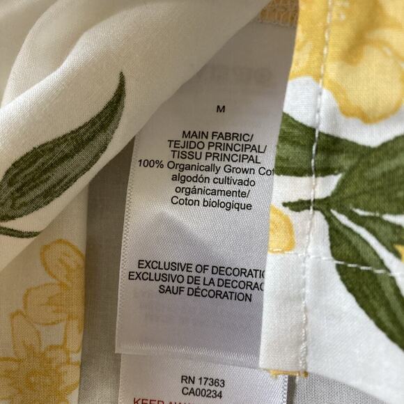 BED HEAD PAJAMAS Women’s Top Sz M New Organic Cotton Floral White Yellow Button - Picture 6 of 8